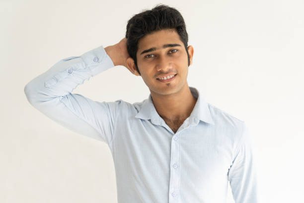 istock Smiling pretty Indian guy tidy hair and posing 970070668
