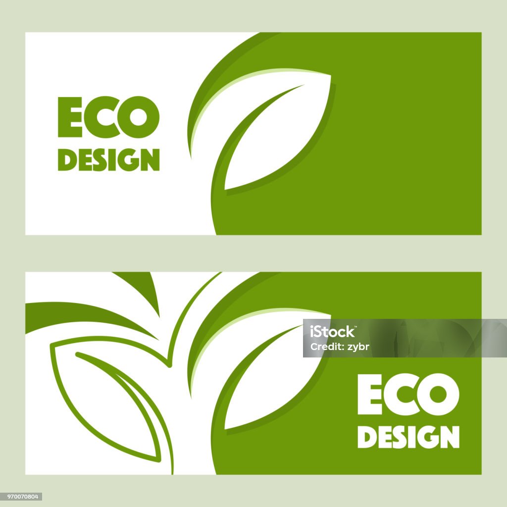 Eco design. Modello di banner Web di progettazione astratta vettoriale. - arte vettoriale royalty-free di Conservazione ambientale