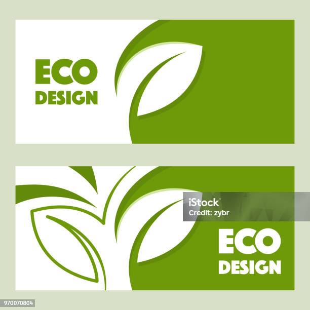 Eco Design Modello Di Banner Web Di Progettazione Astratta Vettoriale - Immagini vettoriali stock e altre immagini di Conservazione ambientale