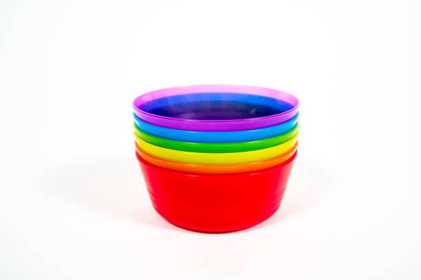 istock plastic colorful bowls the object on white isolated background. 970074148
