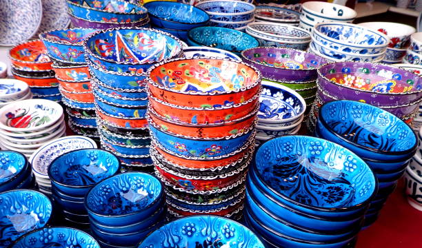 istock Ceramic bowls colorful hand painted 970074734