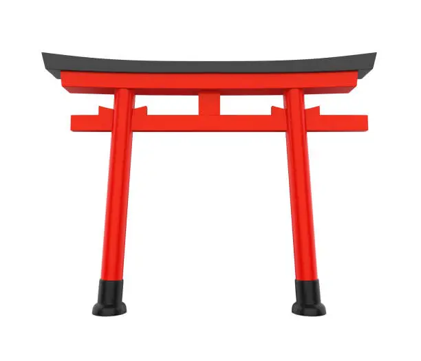 Japan Gate isolated on white background. 3D render