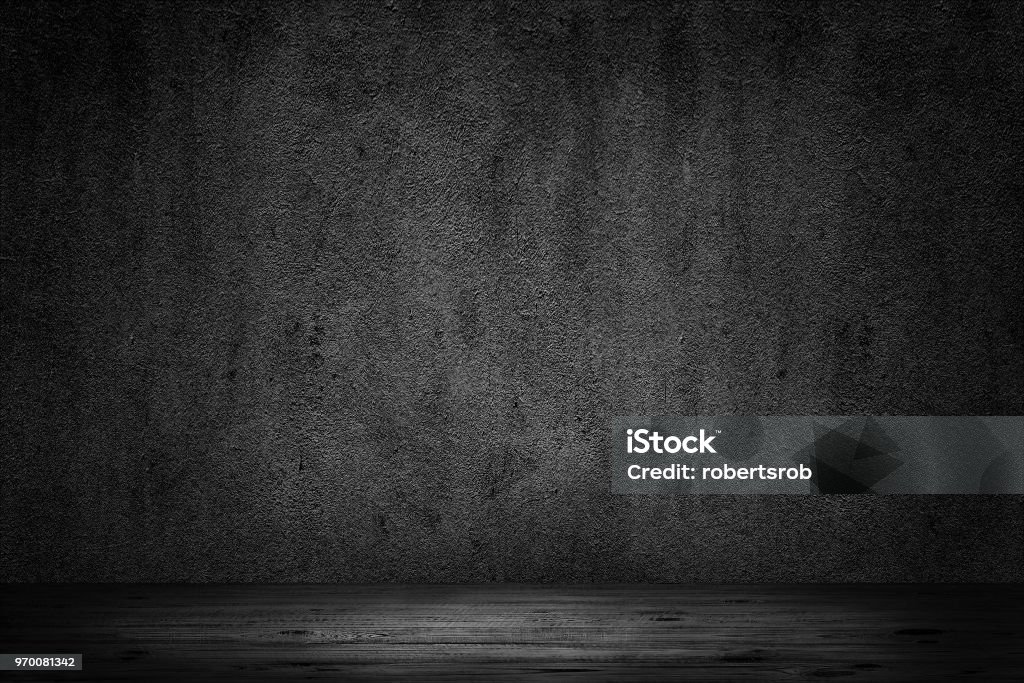 floor Dark room with wooden floor concrete wall background Backgrounds Stock Photo