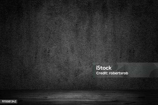 Floor Stock Photo - Download Image Now - Backgrounds, Black Color, Wall - Building Feature