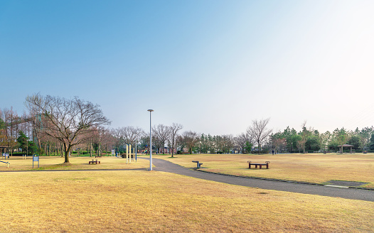 Open space of the park in Japan