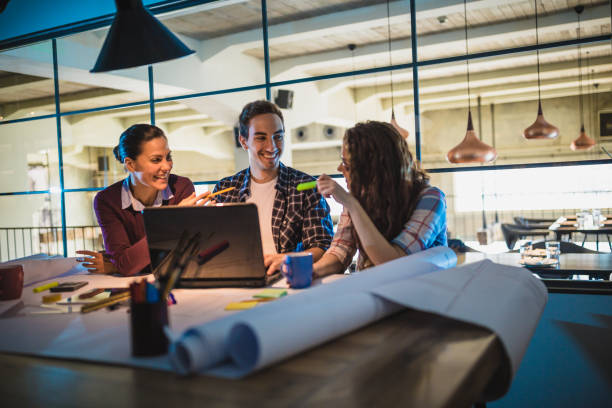 istock Female Leaders. Group of young architects working together in architecture studio 970086066