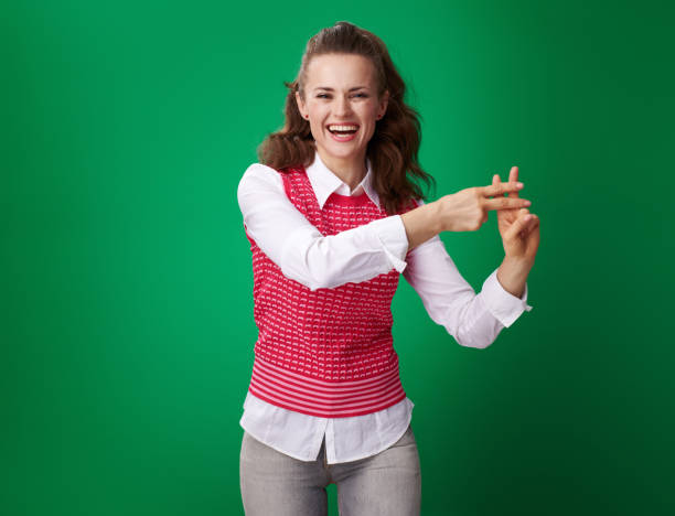 istock happy modern student woman showing hashtag gesture 970086628