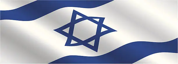 Vector illustration of Israeli Flag Flowing in the Wind