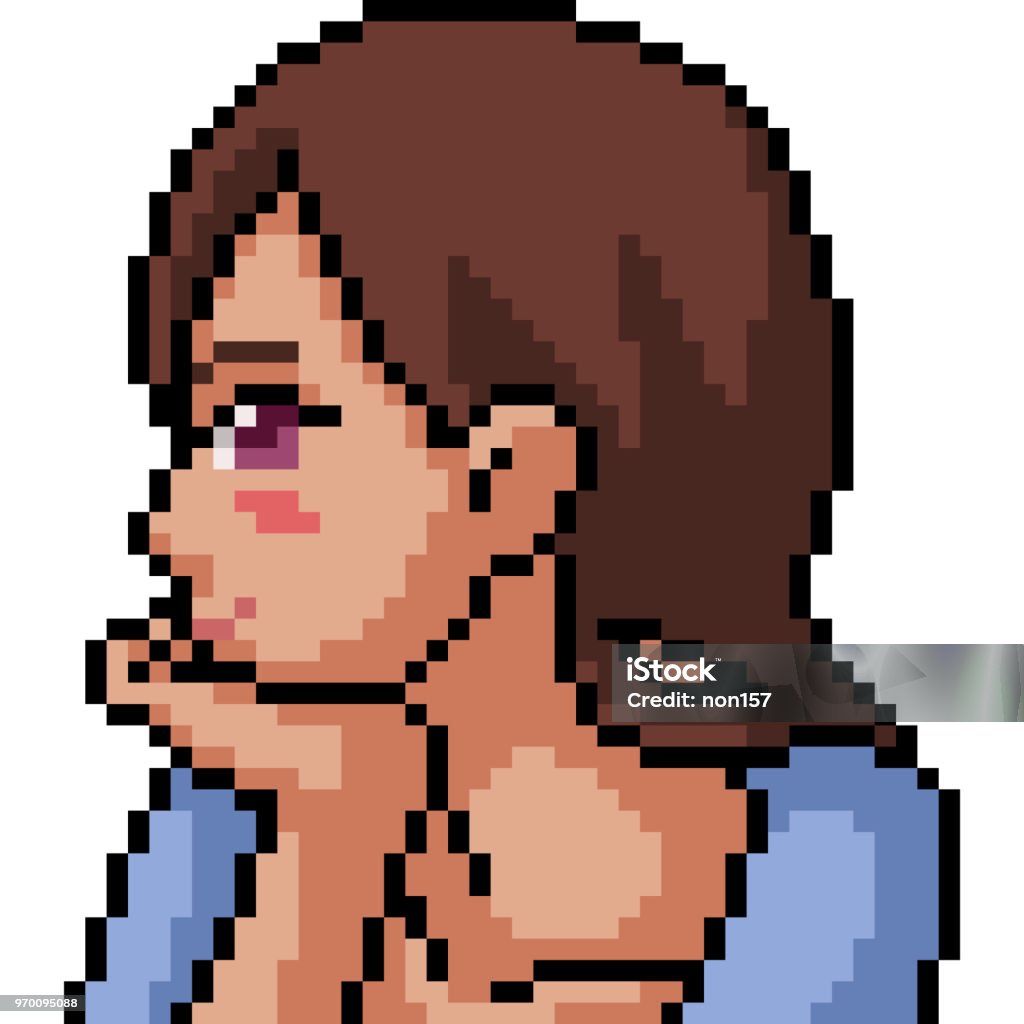Pixel Art Anime Girl Stock Vector Illustration and Royalty Free Pixel Art  Anime Girl Clipart