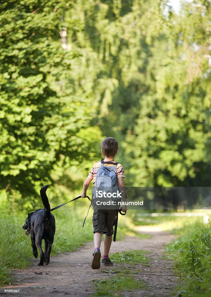 Criança com um cão - Royalty-free Labrador Retriever Foto de stock