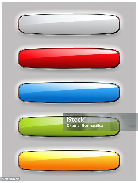Vector Graphics Pretty Rectangular Small Button Design Vector Color Rectangle Buttons Stock Illustration - Download Image Now ...