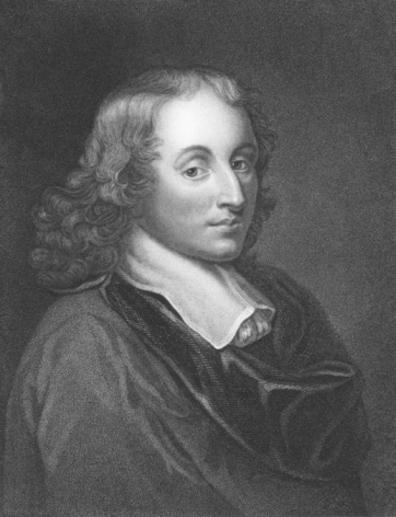 Blaise Pascal (1623-1662) on engraving from the 1800s.
French mathematician, physicist and religious philosopher. Engraved by H.Meyer and published in London by Charles Knight, Pall Mall East.