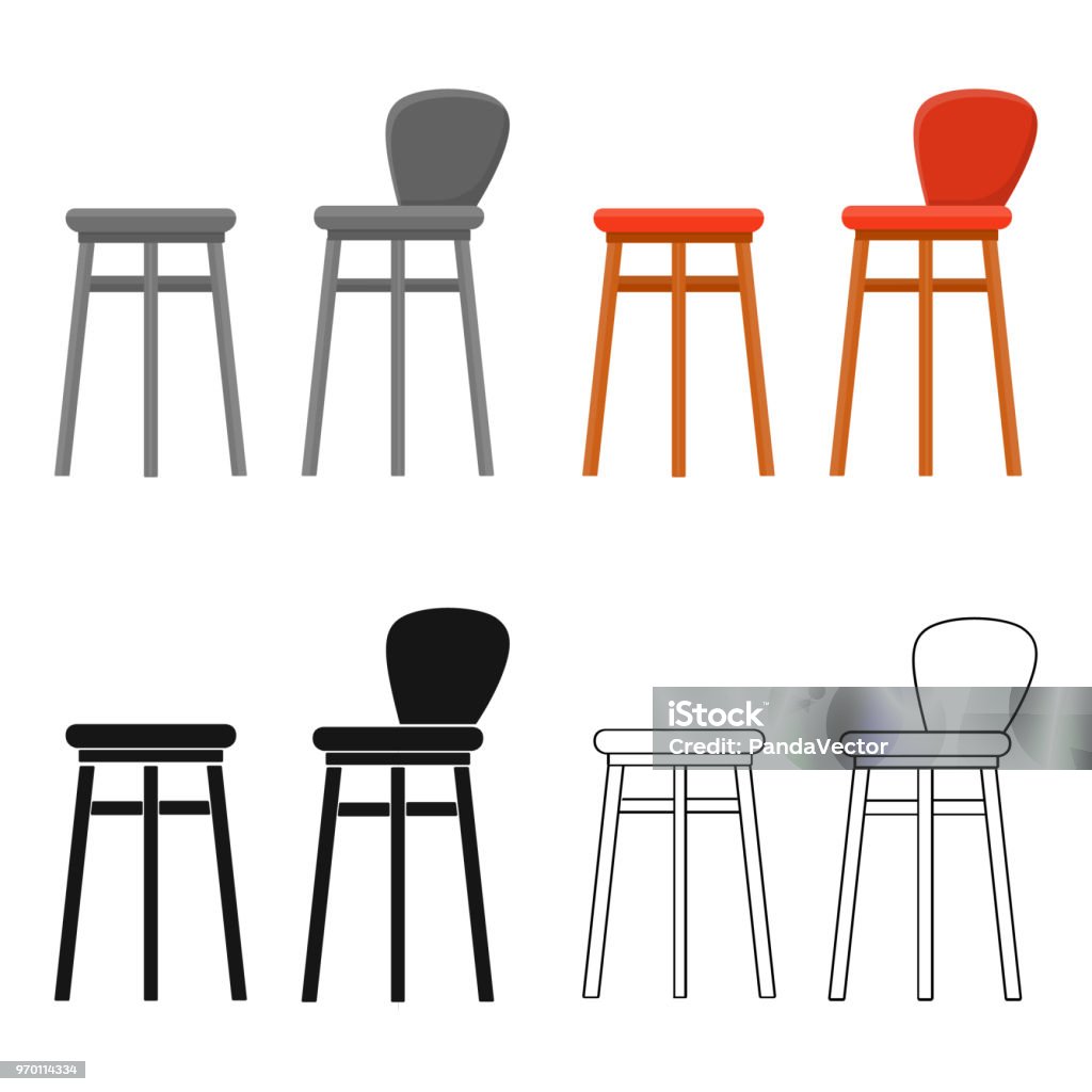 Bar stool icon in cartoon style isolated on white background. Pub symbol stock vector web  illustration. Bar stool icon in cartoon style isolated on white background. Pub symbol stock vector illustration. Stool stock vector