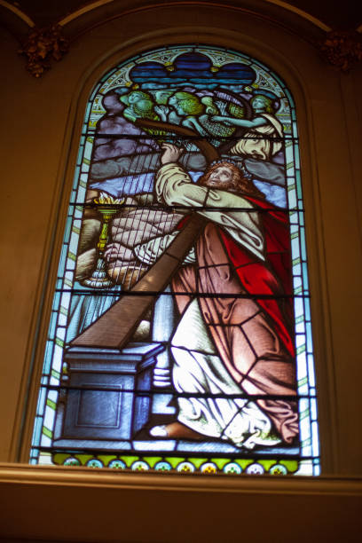 istock Stained glass church windows 970114748