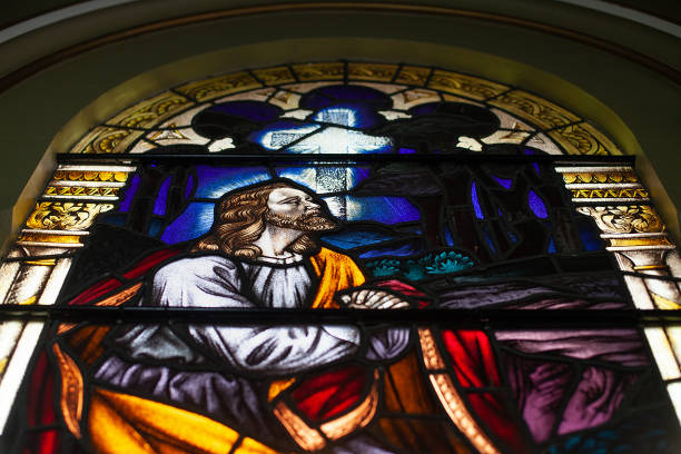 istock Stained glass church windows 970115078
