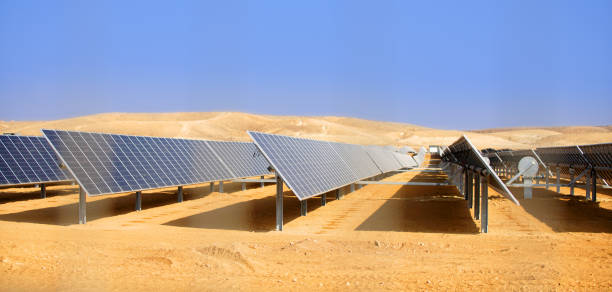 istock alternative energy, solar batteries in the desert 970118348