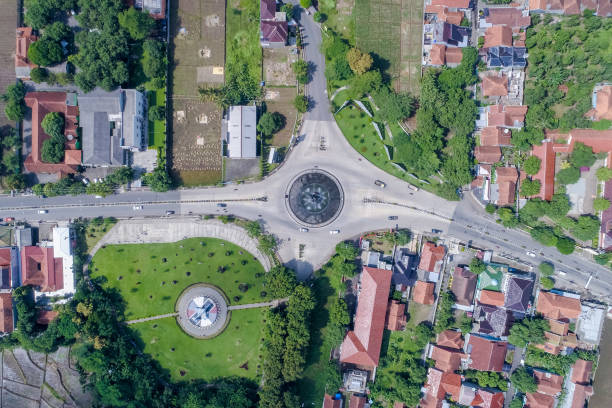 istock Aerial View of Fighter Airplane Monument, Majalengka, West Java, Indoneia 970123826