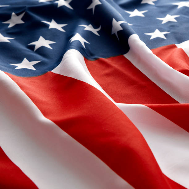 istock American flag on red background 970126742