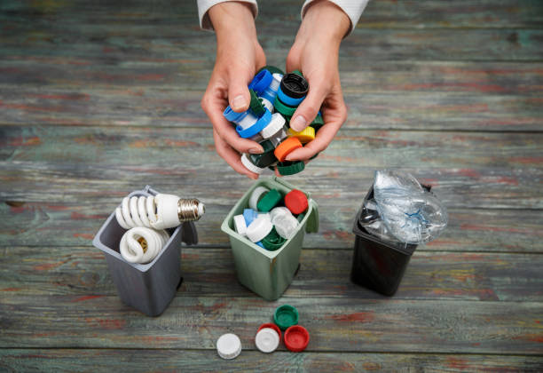 istock Ecology concept, a lot of recyclable objects in containers 970127214