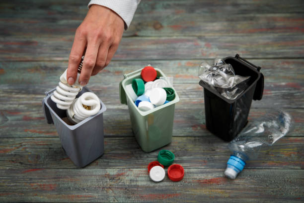 istock Ecology concept, a lot of recyclable objects in containers 970127778