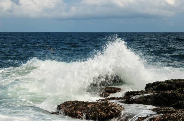 istock A sea surf slapped on a reef 970142468
