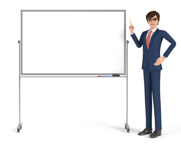 3d Illustration Character A Business Man Who Illustrates By A White Board  Stock Photo - Download Image Now - iStock