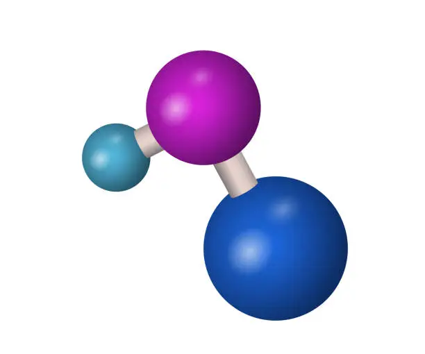 Vector illustration of 3D NaOH molecule.