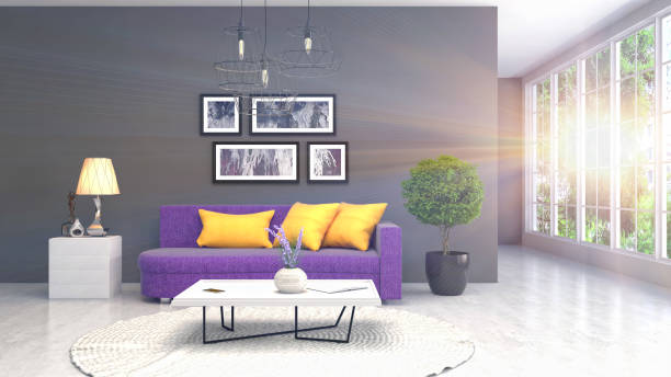 istock Interior living room. 3d illustration 970151364