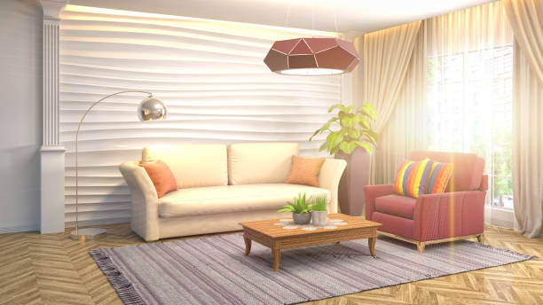 istock Interior living room. 3d illustration 970152042