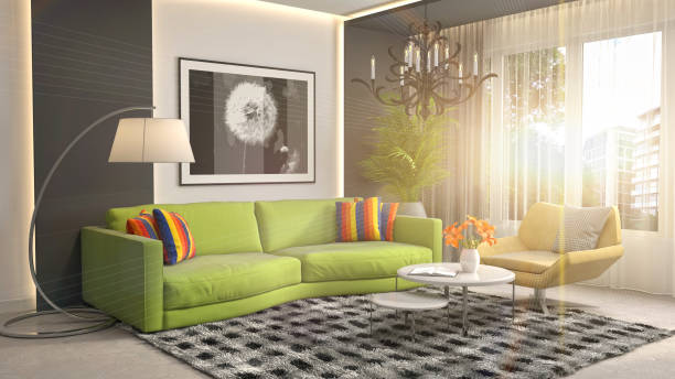 istock Interior living room. 3d illustration 970152172