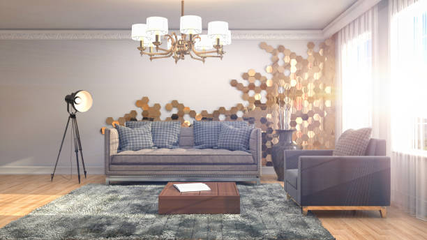 istock Interior living room. 3d illustration 970152434