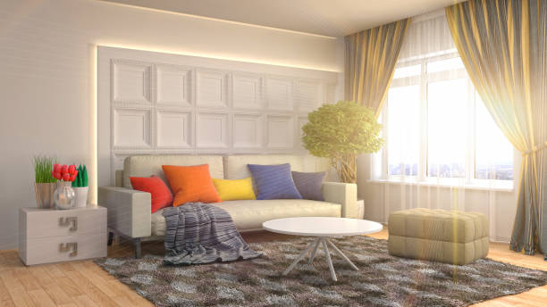 istock Interior living room. 3d illustration 970153486