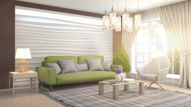 istock Interior living room. 3d illustration 970153546