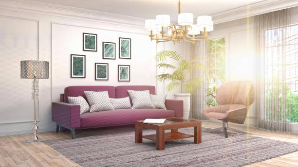 istock Interior living room. 3d illustration 970156012