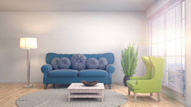 istock Interior living room. 3d illustration 970156040