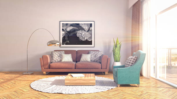 istock Interior living room. 3d illustration 970156952