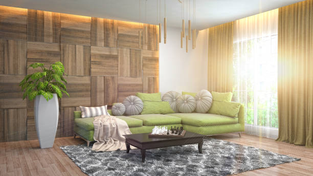 istock Interior living room. 3d illustration 970157002