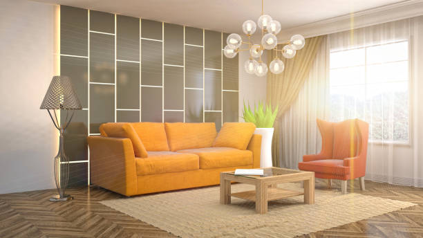 istock Interior living room. 3d illustration 970157138