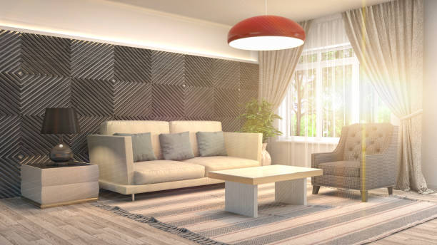 istock Interior living room. 3d illustration 970157140
