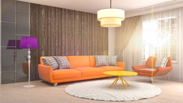 istock Interior living room. 3d illustration 970157488