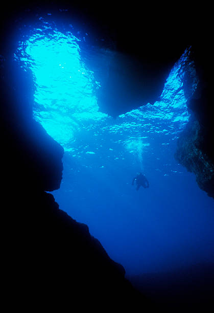 istock Scuba diver passing a tunnel 97016064