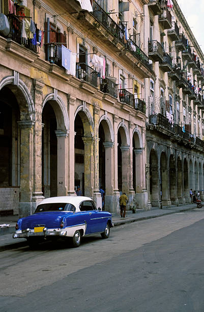 istock Blue car in Havana 97016136
