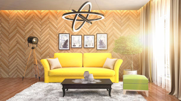 istock Interior living room. 3d illustration 970163196