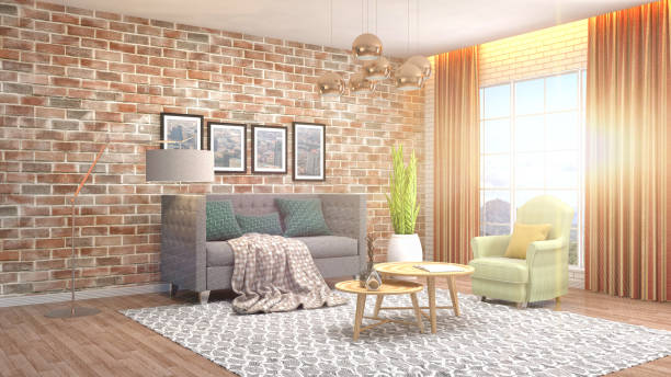 istock Interior living room. 3d illustration 970163296