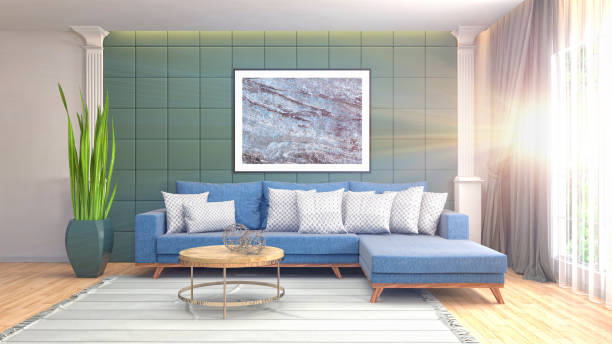 istock Interior living room. 3d illustration 970163320