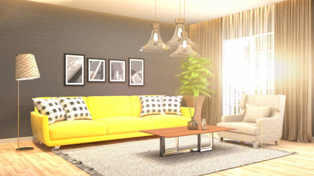 istock Interior living room. 3d illustration 970165468