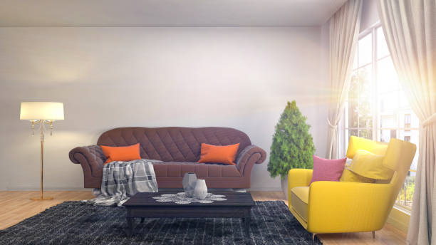 istock Interior living room. 3d illustration 970165588
