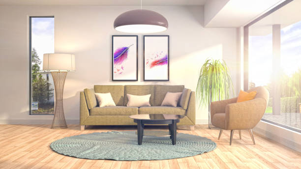 istock Interior living room. 3d illustration 970167272