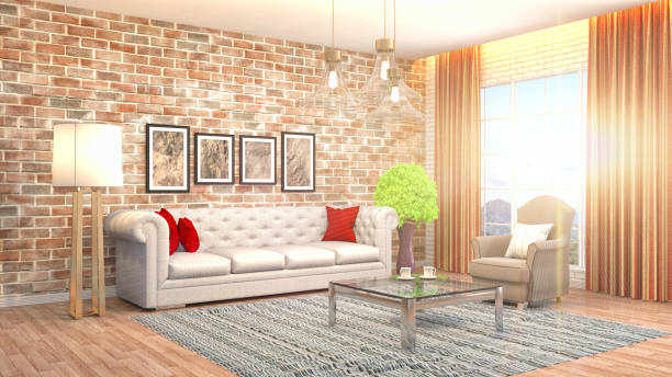 istock Interior living room. 3d illustration 970167590