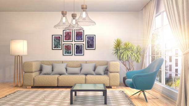 istock Interior living room. 3d illustration 970169524